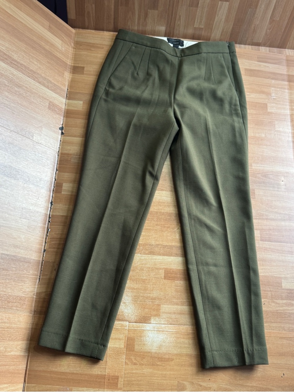 J. Crew martie wool slacks, army green, ankle pants, size 0